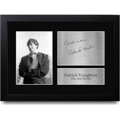 HWC Trading A4 FR Patrick Troughton Dr Who Second Doctor Gifts Printed Signed Autograph TV Show Fans - A4 Framed