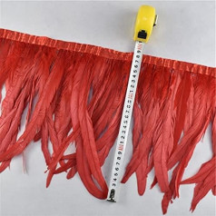 1 Meter Rooster Tail Trim Feather Ribbon 25-30cm Feathers for DIY Dress Jewelry Wedding Decoration Feathers