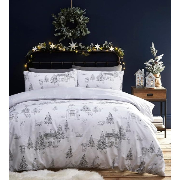 furn. Midwinter Toile Polycotton Snow King Duvet Cover Set