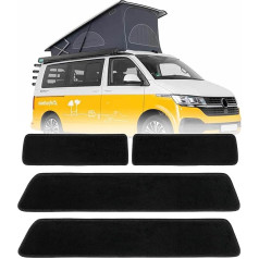 4-Piece Carpets Entry Steps Suitable for VW T5 T6 T6.1 Multivan California Caravelle Transporter Shuttle, Carpet Floor Mats for 2 Sliding Doors