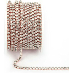 SS6 SS8 SS12 Nähen Rote Glas-Strasskette, Strass-Besatz, Cup-Kette, Kristallband, Bänder für Kleidung, DIY-Basteln, KC Gold, klarer Stein, SS12, 9,1 m