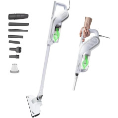 GuterWal S14 White Powerful Vacuum Cleaner - 19.5 kPa Suction Power, 1.7 kg Lightweight, 1 Litre Dust Container, 5 m Cable, Rated Power: 650 W - Ideal for Wooden Floors, Tiles and Carpets