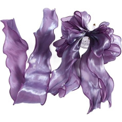Satin-Rüschenborte, magisches Perlensaum, handgefertigt, Haar-Accessoire, Schleife, gewellter Saum, Fischschwanzgarn, Satin-Rüschenborte (lila, 4,5 m)