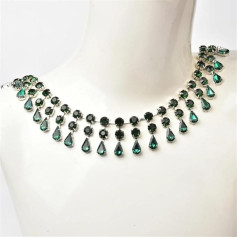 Niiyyjj 3.4cm Wide Fancy Glass Drop Tassel Decorative Rhinestone Chain for Dress Shoes Jewelry GN8 Zircon 90cm