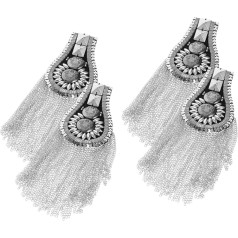 NUOBESTY 4stücke Schulterquasten Für Jacken Mit Fransen Und Nieten Dekorative Schulteraccessoires Für Damenanzüge Partys Und Kostüme