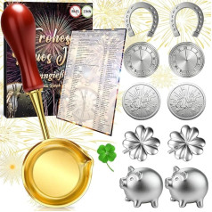 Tin Casting New Year's Eve Games Set 2026 with 10 Pewter Figures and 1 Spoon, Oracle for Party Game, Lucky Charm New Year's Eve Decoration, Children's Gifts New Year Gifts, the Healthy Alternative to