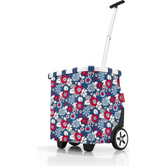 reisenthel Carrycruiser Portable Shopping Trolley with Sturdy Aluminium Frame, Shoulder Strap and Removable Mesh Inner Pocket. Made of Water-Repellent Material, Colour: Florist Indigo