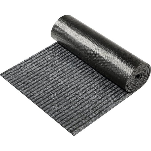 Nuanchu Large Semi-Finished Dirt Trapper Mat, 16 x 79 Inches, Narrow Front Door Mat, Non-Slip Doormat Waterproof Dirt Trapper Runner for Outdoor, Indoor, Entrance, Bathroom (Grey, 1 Roll)