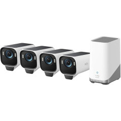 eufyCam S3 Pro 4 Camera Set, 4K Wireless Solar Outdoor Surveillance Camera, MaxColor Night Vision, Forever Power 2.0, Face Recognition AI, Expandable Local Memory, Without Montaliche Subscription Costs