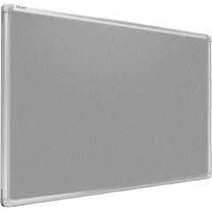 ALLboards Notice Board Felt Board 180 x 120 cm with Aluminium Frame Grey