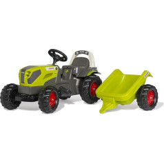 Rolly Toys rollyKid Claas Axos 240 Pedal Tractor with Trailer (for Children from 2.5-5 Years, Adjustable Chain Tension, Rear Coupling) 015047, Green