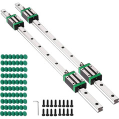 Linear Guide 2 Pieces HGR20 1700 mm Linear Rail with 4 Pieces Sliding Block for 3D Printers, CNC Machines, Electrical Devices, Medical Machines