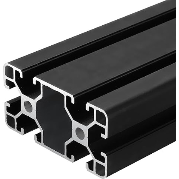 sourcing map T-Nut 4080 Aluminum Extrusion 400mm Anodized Linear Rail Profile for 3D Printer Parts CNC DIY Projects Black 2pcs
