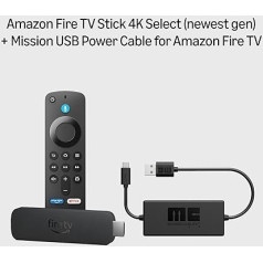 Amazon Fire TV Stick 4K Select + Mission USB Power Cable for Amazon Fire TV