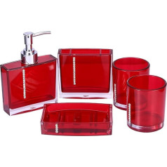 Luxurys 5 Piece Badezimmerzubehör Set Acryl Zahnbürstenhalter Mit Seifenspender Tumblers Cup Waschtische Arbeitsplatten Organisatoren Badezimmerzubehör
