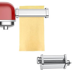 GVODE Stainless Steel Pasta Attachment for Kenwood Kmix KMX750 and KVC85 Food Processor, Pasta Attachment for Kenwood Accessories, with 8 Knobs for Adjusting the Thickness