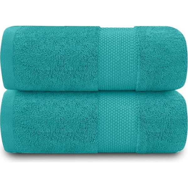 GC GAVENO CAVAILIA Soft Bath Towel Set | 2 Piece Egyptian Cotton Bath Towel | 700gsm Hotel Collection | Water Absorbent Towel Sets | Teal | 70 x 125 cm