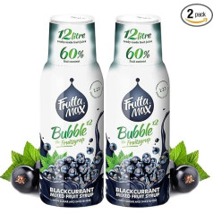 2 x 500 ml FruttaMax Currant Drink Syrup Fruit Syrup Concentrate Less Sugar with 60% Fruit Content Suitable for Soda Machine