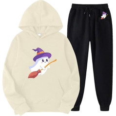 Women's Running Suit Set, Hoodie and Running Trousers, Hoodie Set Printed Halloween Tracksuit Hooded 2-Piece Tracksuit Casual Loose Loungewear Outfits Fashion Halloween Sportswear Jogger
