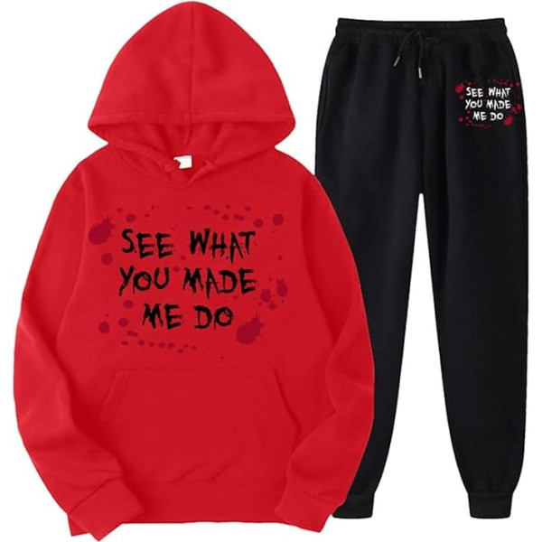 Eauptffy Women's Sweatsuit Set, Hoodie and Running Trousers, Hoodie Set, Horror Bloody Jogging Bottoms Set, Hood, Two-Piece Sweatsuit Set, Casual, Baggy Lounge Set, Fashion, Winter Clothing Set,