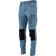 Gaiši zilas elastīgas džinsa bikses ar pastiprinājumu, 