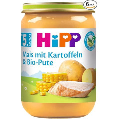 Hipp Corn with Mashed Potatoes and Organic Turkey, Pack of 6 (6 x 190 g)