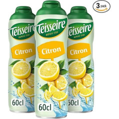 Teisseire Drinks Syrup Lemon/Lemon 600 ml - Syrup That Tastes Just Like the Fruit (Pack of 3)
