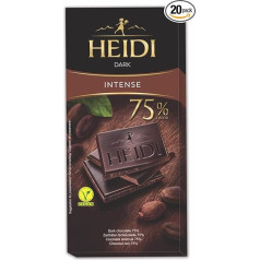 Heidi Dark Intense Chocolate Bar 75% 80g (Case of 20)