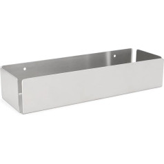 OML Shower shelf with dowels (30 x 6 x 10 cm), made of AISI 304 stainless steel, certified according to UNI EN ISO 9001:2008, corrosion-resistant, refined design, satin finish