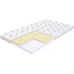 Skandi Hausbett Bambo Children's Mattress, 90 x 190 cm, H2-H3 Latex, Foam Mattresses, 8 cm Thick for Cot, Children's Mattress, T25 Foam Mattress with Latex Layer, Bed Mattress