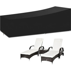 Funshot Garden Lounger Cover, Outdoor Garden Sun Lounger Cover, Waterproof, Anti-UV, 420D Oxford Protective Cover for Sun Lounger, Deck Chair, 220 x 80 x 35/55 cm