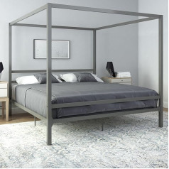 ‎Dhp Furniture DHP Modern Canopy Gunmetal Grey Metal Bed Superking