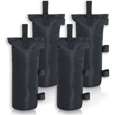 MASTERCANOPY Set of 4 Sandbags, Weight Bags, Leg Weights for Gazebo, Folding Gazebo, Fillable, Reusable, Black, Large