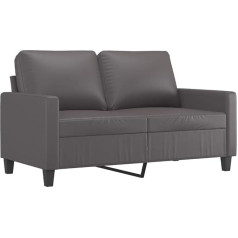 Hetftjn Lounge Sofa Sofas Camping Couch Camping Chair - 2-Seater Sofa Grey 120 cm Faux Leather for Bedroom Relaxation Room Seating Room Office