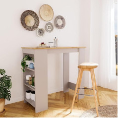 Bimossa Serina Bar Table - Stylish & Durable Kitchen/Dining Table with Storage Space Anthracite & White Wood Scratch Resistant