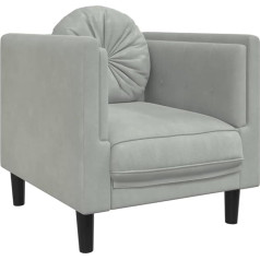 Hetftjn Sofa Small Sofa Bed Sleeping Chair Camping Couch - Armchair with Cushion Light Grey Velvet for Teenager's Room Bedroom Relaxation Room Hotel Room