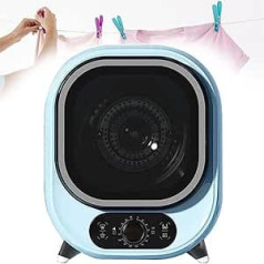 Hkjplvf Small Condenser Tumble Dryer, 5 kg Capacity Compact Portable Tumble Dryer, Small Condenser Dryer, Spin Dryer with 0.8 kg Load Capacity, for Home, Apartments and RVs, Blue