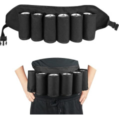 tonhui Beer Belt Portable Drinker, Beer Drink Can Belt Can Hold 6 Cans, Suitable for Outdoor Hiking Parties, Great Father's Day Gift, Dad Gift, Festival Accessories, black