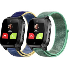 Snyeest Pack of 2 Nylon Bracelets Only Compatible with Xplora Kidzi Bracelet, Kids Smartwatch Velcro Fastening Girls Boys Adjustable Replacement Wristbands Compatible with Xplora Kidzi