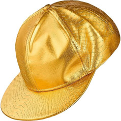 Balinco Men's Women's Baseball Cap with Snapback, Baseball Cap, Hip Hop Outfit, Carnival, Carnival, Festival, Theme Party (Gold), gold