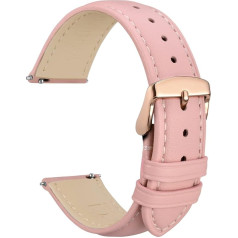 WOCCI Flower Watch Strap, Genuine Leather Watch Straps with Quick Release, Stainless Steel Metal Clasp, 18 mm, 20 mm, 22 mm