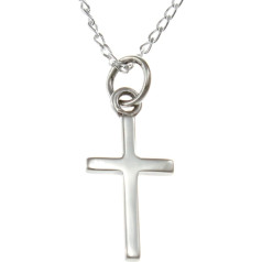 Childrens Sterling Silver Cross Pendant Necklace With 16