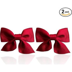 Pack of 2 Bows Hair Clips, Hair Bows Girls, Hair Bow Red, Satin Bow Hair Clip, Non-Slip Crocodile Hair Clip, Children's Cheerleader Hair Clips, Red Small Hair Clip, for Little Miss