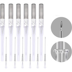 NIUSIMAN Piercing Needle, Pack of 10 Mixed IV Catheter Piercing Needles 14G 16G 18G 20G and 22G Catheter Needles Ear Nose Piercing Needles Hollow Needles for Lip Tongue Belly Nipple Cartilage