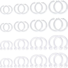 D.Bella Transparent Plastic Cartilage Helix Daith Rook Tragus Piercing Retainer Bioflex Plastic Nose Septum Lip Eyebrow Rings Mix Retainers 16G Body Jewellery Piercing Retainer, Plastic, No gemstone