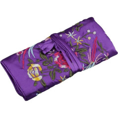 Gjyia Oriental Silk Jewellery Roll Jewellery Bag Organiser Travel Storage Case