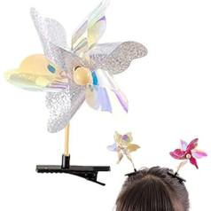 Teksome Pinwheel Hair Clip, Hair Clips for Girls - Colourful Glitter Windmill Hair Clip - Colorful Glitter Alligator Hair Clips, Pinwheel Hair Bows, Cartoon Accessories for Women