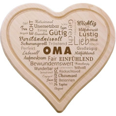 Spruchreif Breakfast Board in Heart Shape, Bread Board with Engraving, Wooden Board, Gifts for Parents, Gifts for Mum, Wooden Breakfast Board