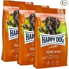 Happy Dog Sensible Toscana M, Dry Food, Duck & Salmon Flavour, 3x 4 kg