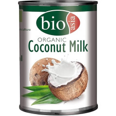 BIOASIA Organic Coconut Milk, Fat Content 18%, Ideal for Cooking, Baking, Desserts and Cocktails, Vegan, Gluten Free and Lactose Free (3 x 400 ml)